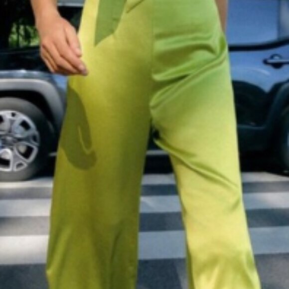 ZARA Satin Strapless Bow Jumpsuit – Lime Green / Tailored to Fit XS–S - Picture 2 of 6